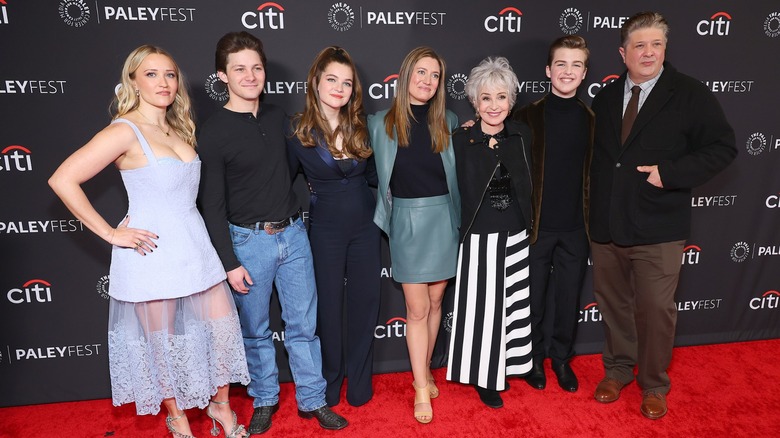 Zoe Perry with her "Georgie & Mandy's First Marriage" co-stars on the red carpet in 2025