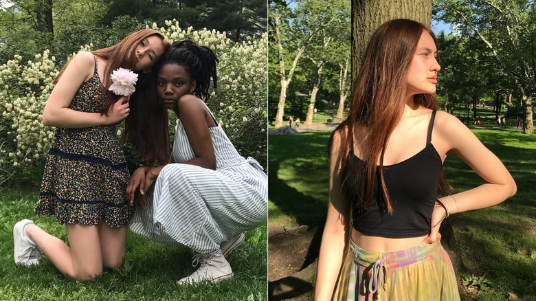 Lola Tung in 2018, side by side photos