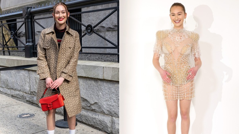 Lola Tung in 2023, side by side photos
