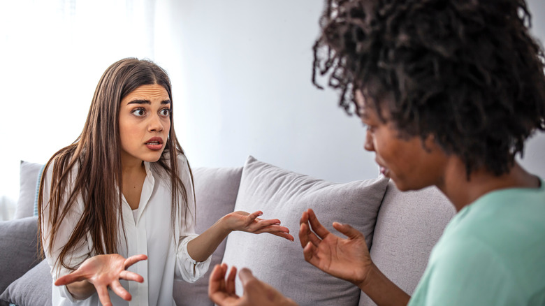 Arguing on couch