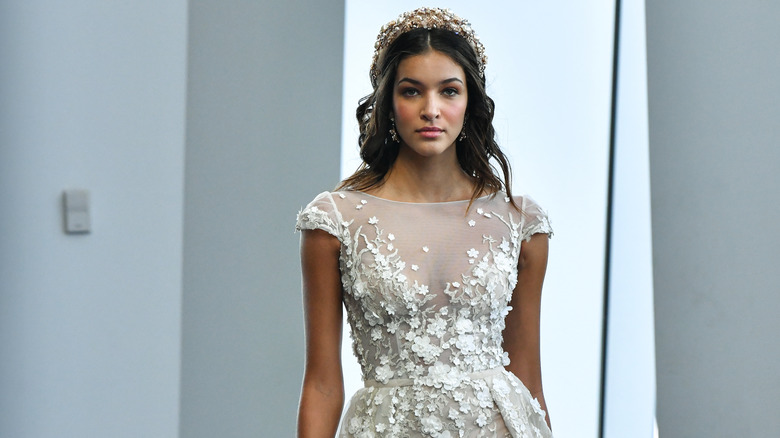 Bride wearing tiara
