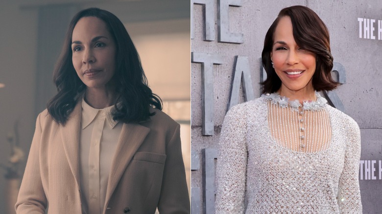 Amanda Brugel on The Handmaid's Tale and on the red carpet, side by side photos