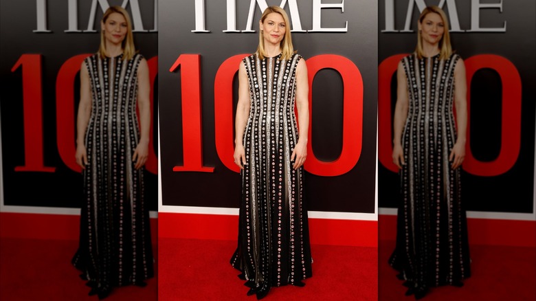 Claire Danes in a black and white Prada gown at the Time 100 Gala in 2026