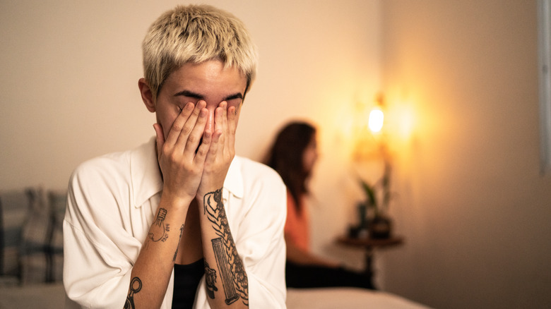 Sad in bed