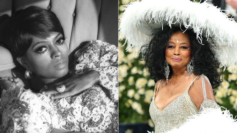 Diana Ross in 1976 (left) and 2025 (right)