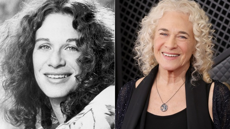 Carole King in 1970 (left) and 2026 (right)