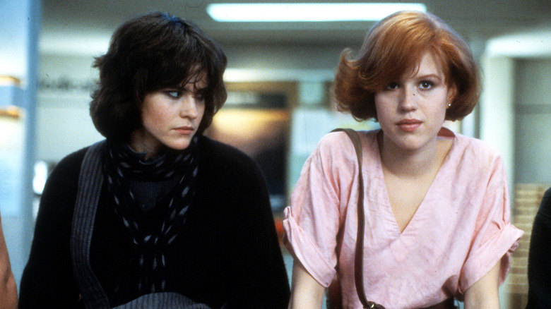 Still from "The Breakfast Club" featuring Ally Sheedy and Molly Ringwald
