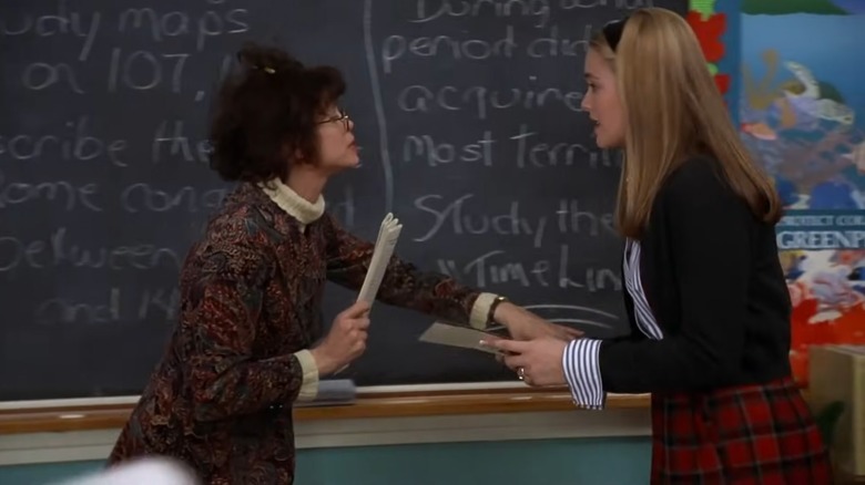 Cher in Clueless talking to a teacher