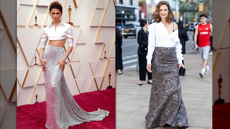 Side-by-side photos of Zendaya and Katie Holmes