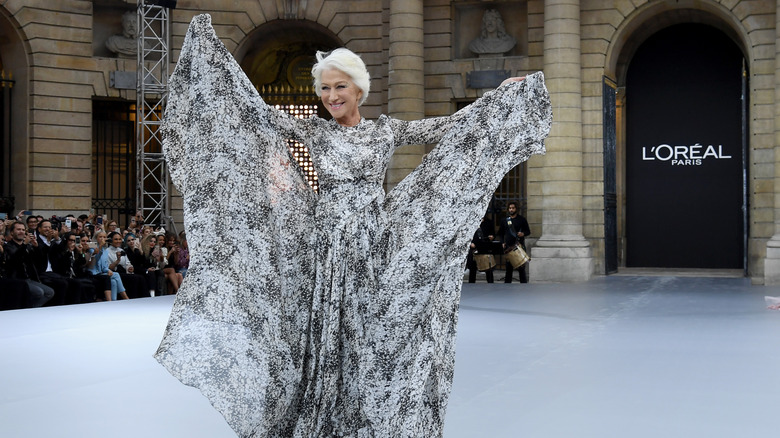 Helen Mirren walks the runway in 2019