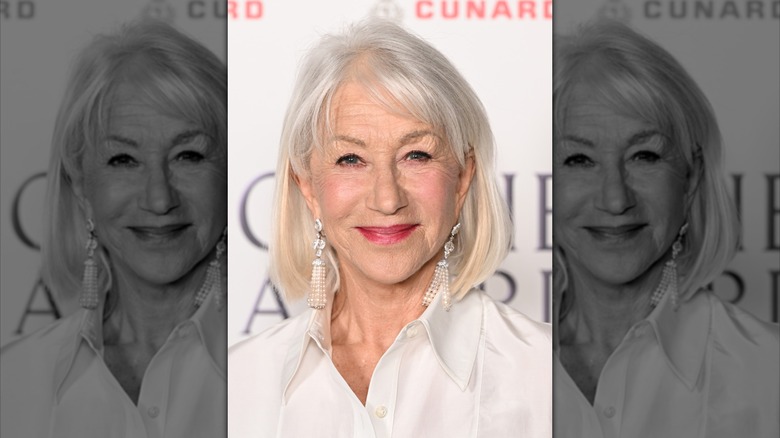 Helen Mirren smiling on the red carpet in 2026