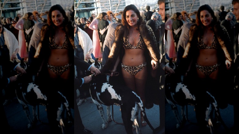 Edy Williams exposing her leopard-print bikini at the 1974 Oscars