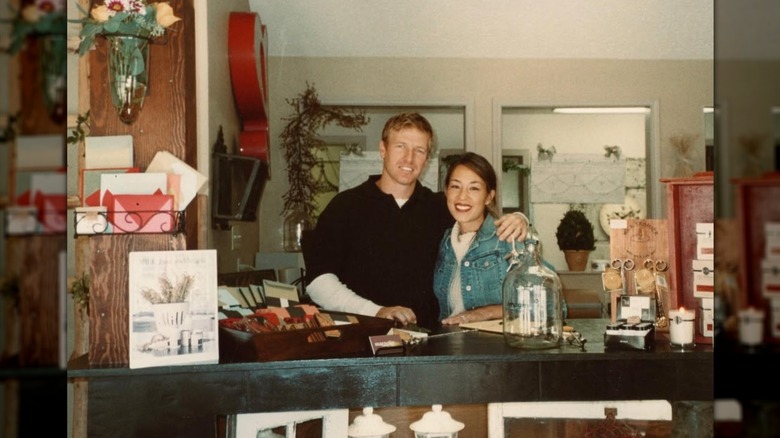 Chip and Joanna Gaines during the grand opening of Magnolia's first store front