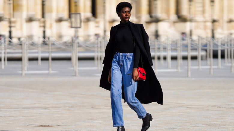 Woman in a woolen coat 