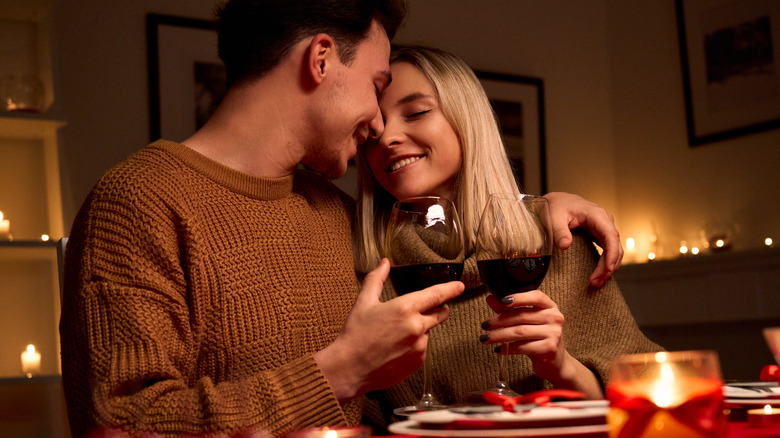 Couple having a romantic dinner together