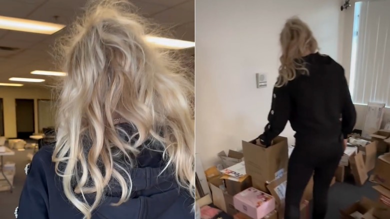 Two images of Erika Kirk in a video on Instagram