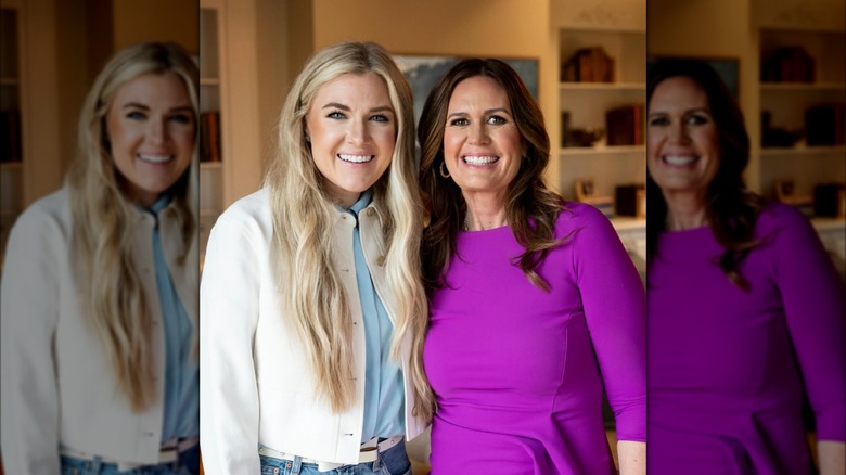 Erika Kirk standing next to Sarah Huckabee Sanders