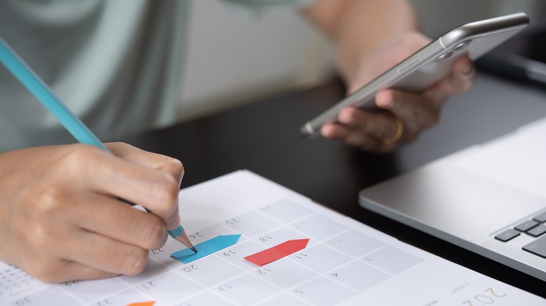 Writing in planner