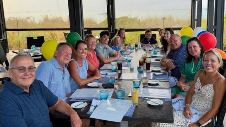 Dylan Dreyer's family sat at dinner table while on vacation