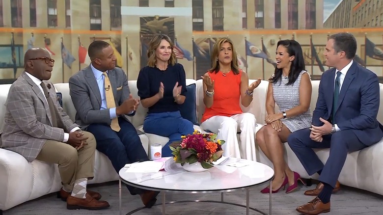 Laura Jarrett with her co-stars on the Today sofa in 2023