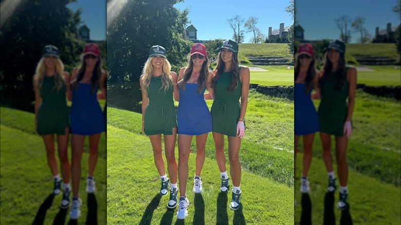 Margo Martin and friends pose on a golf course