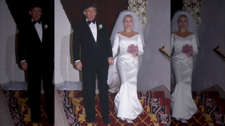 Marla Maples and Donald Trump on their wedding day