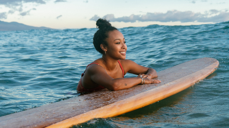 Woman surfing