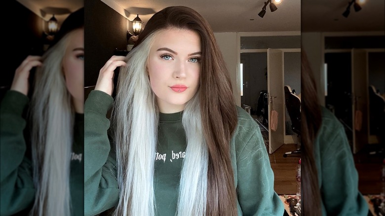 Woman with two-tone hair
