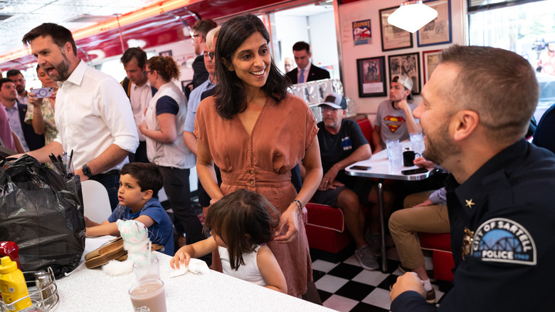 Usha Vance wearing jersey