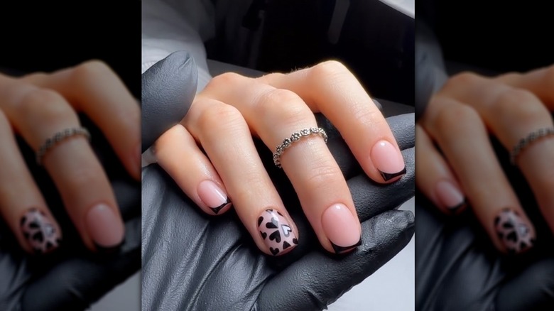 Black French manicure