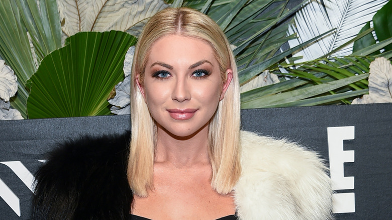 Stassi Schroeder with platinum blond hair in 2017