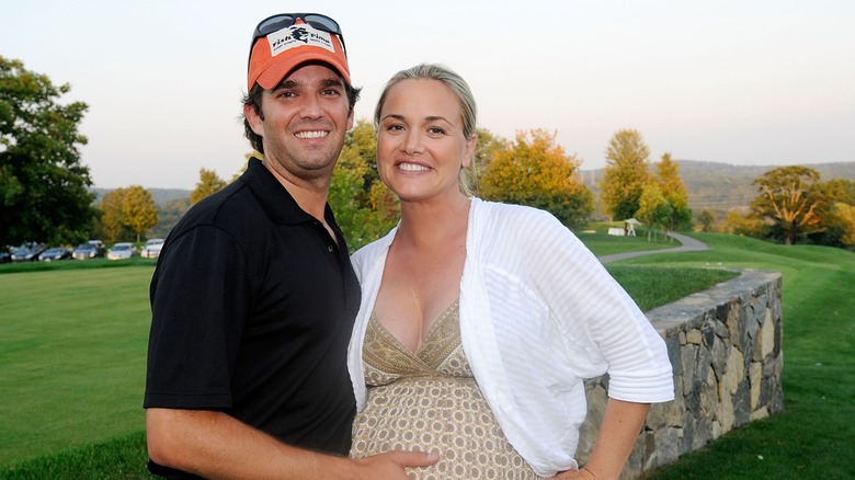 Donald Trump with pregnant Vanessa Trump on a gold course in 2011