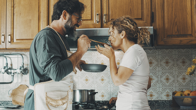 Couple cooking