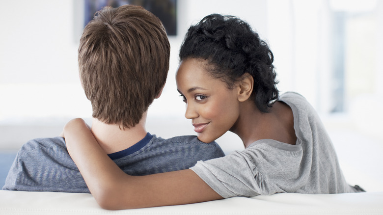 Couple watching TV