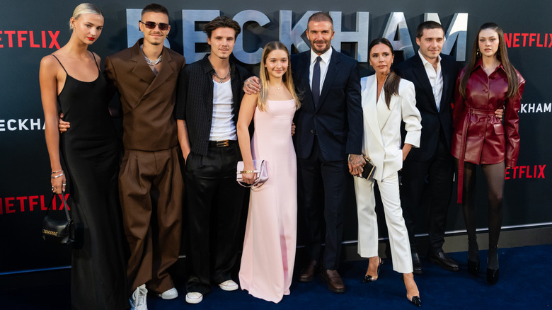 The Beckham family and partners at the Netflix 'Beckham' UK Premiere in October 2023 in London