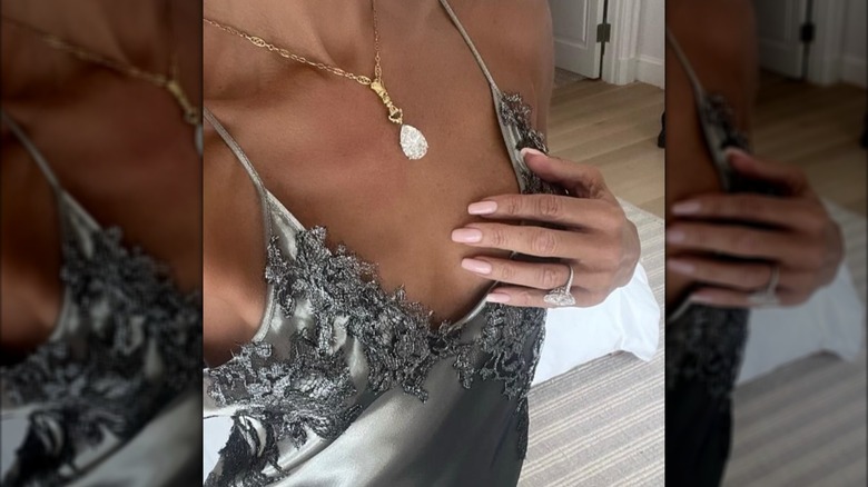 Victoria Beckham's metallic dress