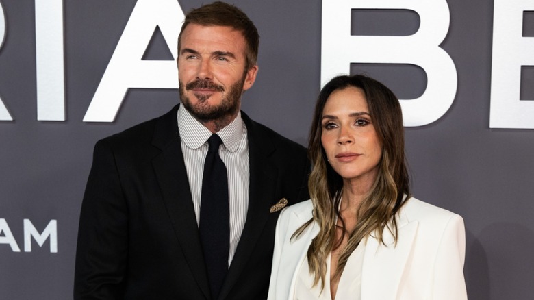 Victoria Beckham with David Beckham on the red carpet in 2025