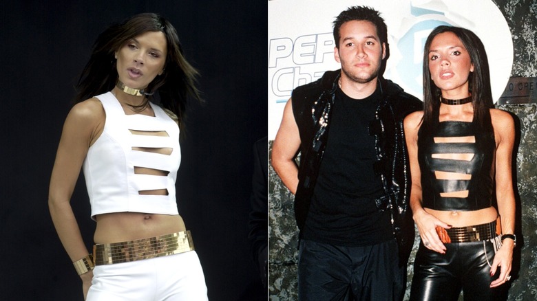 Victoria Beckham in 2000, side by side photos