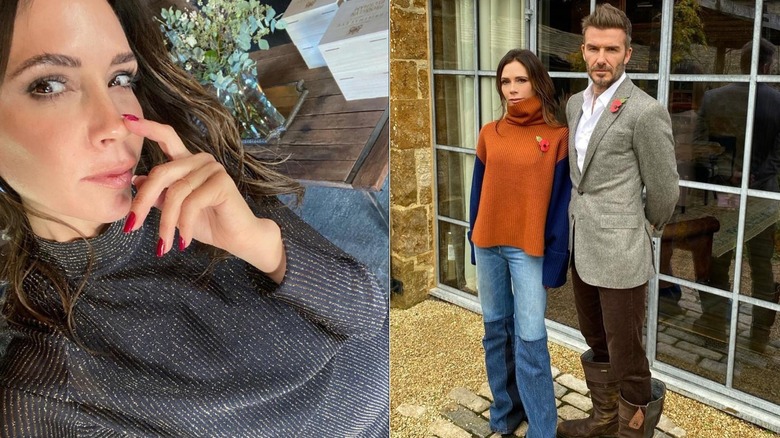 Victoria Beckham in 2020, side by side photos