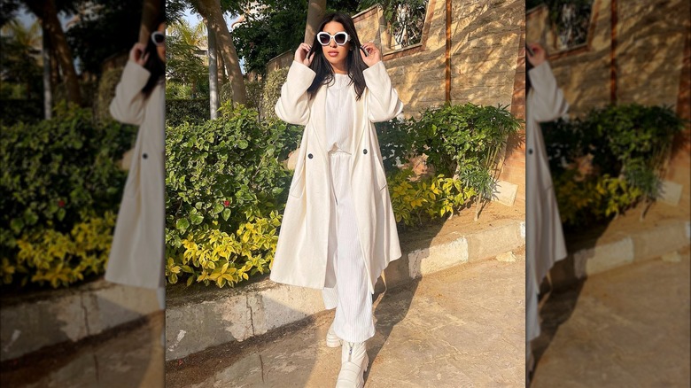 Woman in white clothes