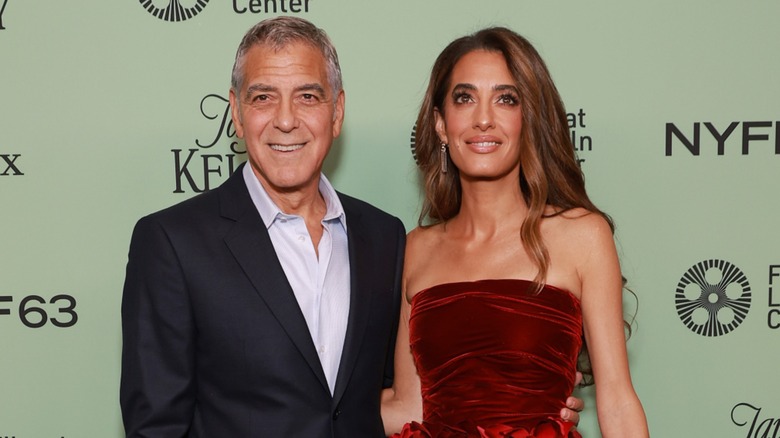 Amal Clooney with George Clooney on the red carpet