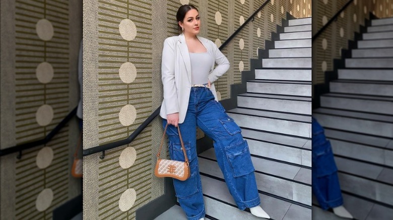 Denim cargo pants