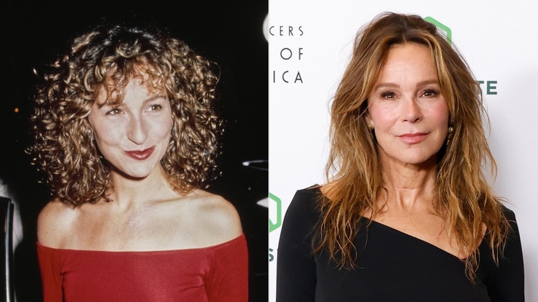 A side-by-side picture of Jennifer Grey in her 20s and Jennifer Grey in her 60s