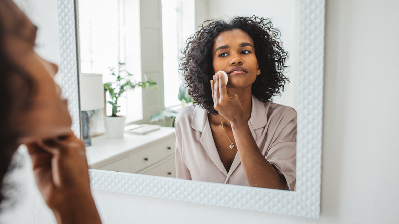 Person washing face