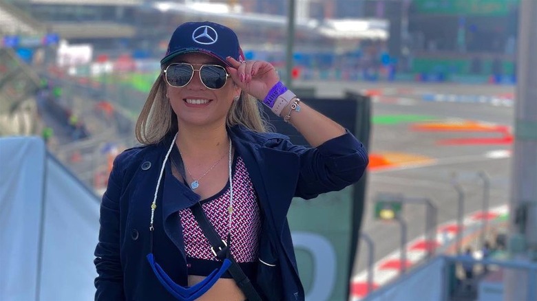 Woman at F1 race