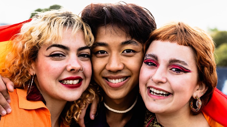 Young people celebrating pride