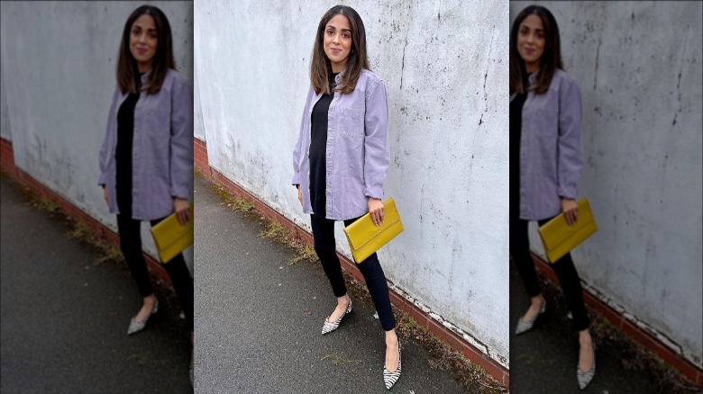 Light purple denim shirt
