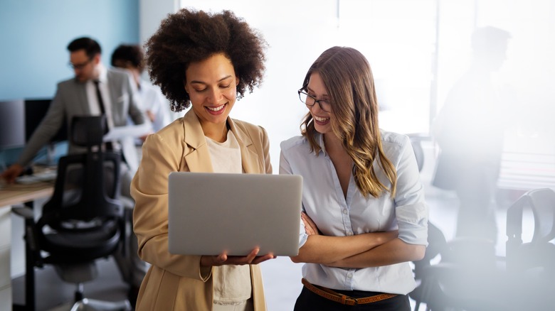 two women at work