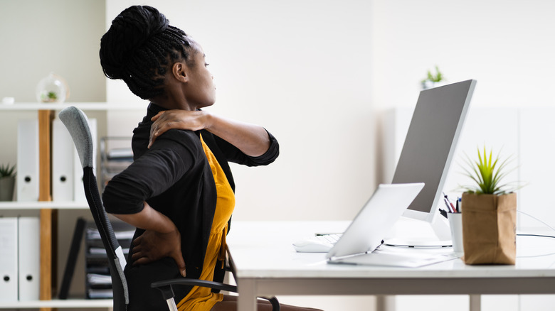 Woman with sore back