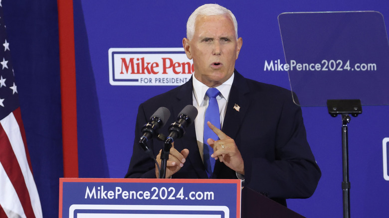 Mike Pence sits on motorcycle